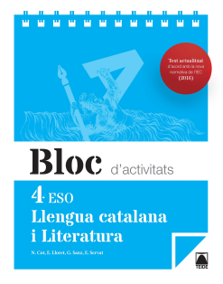 Bloc. Llengua i Literatura 4ESO. Ed2016